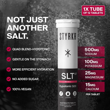 Styrkr SLT07 Hydration Tablets Mild Berry - 500MG - Fitness New Zealand
