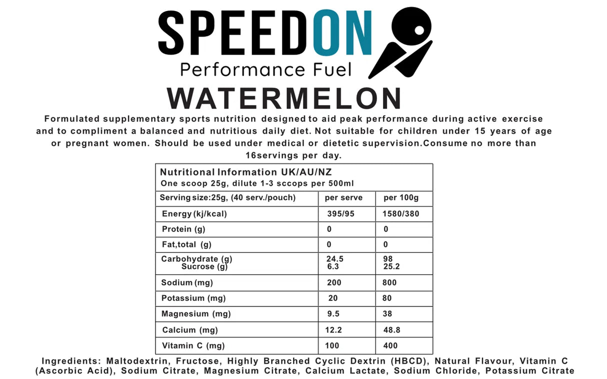 SpeedON Watermelon Drink Mix Product Info