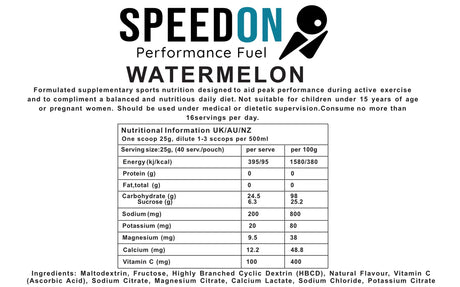 SpeedON Watermelon Drink Mix Product Info
