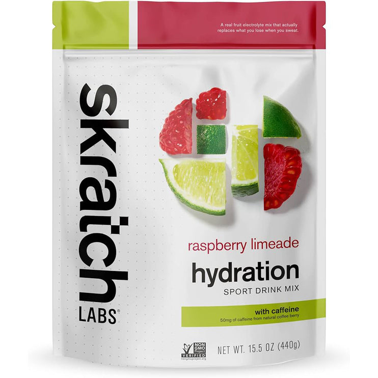 Skratch Labs Clear Hydration Drink Mix - Raspberry Limeade with Caffeine