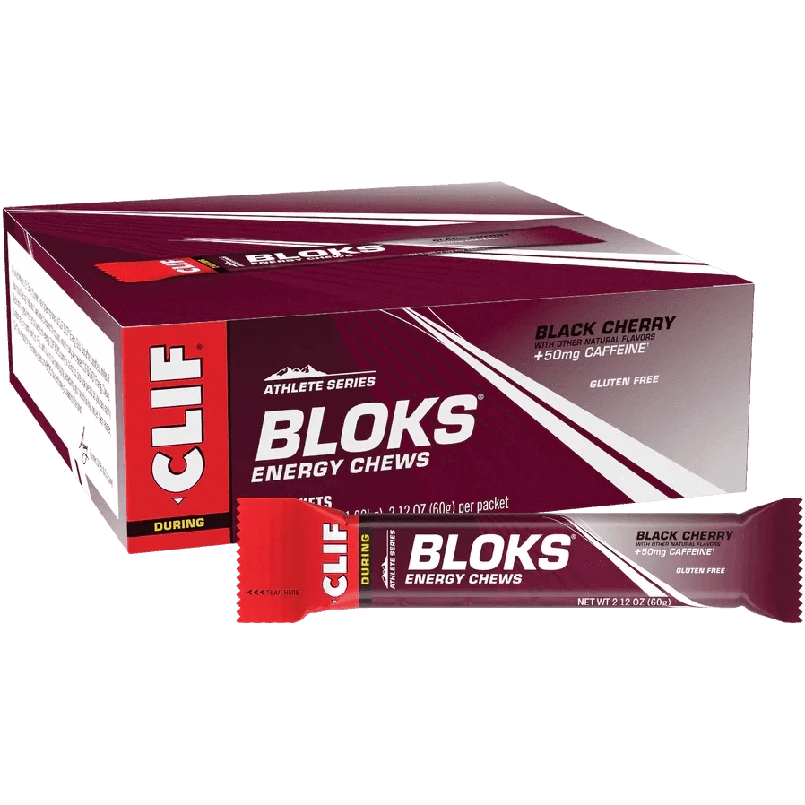 Clif Bloks Energy Chews – BLACK CHERRY + 50mg Caffeine - Fitness New Zealand