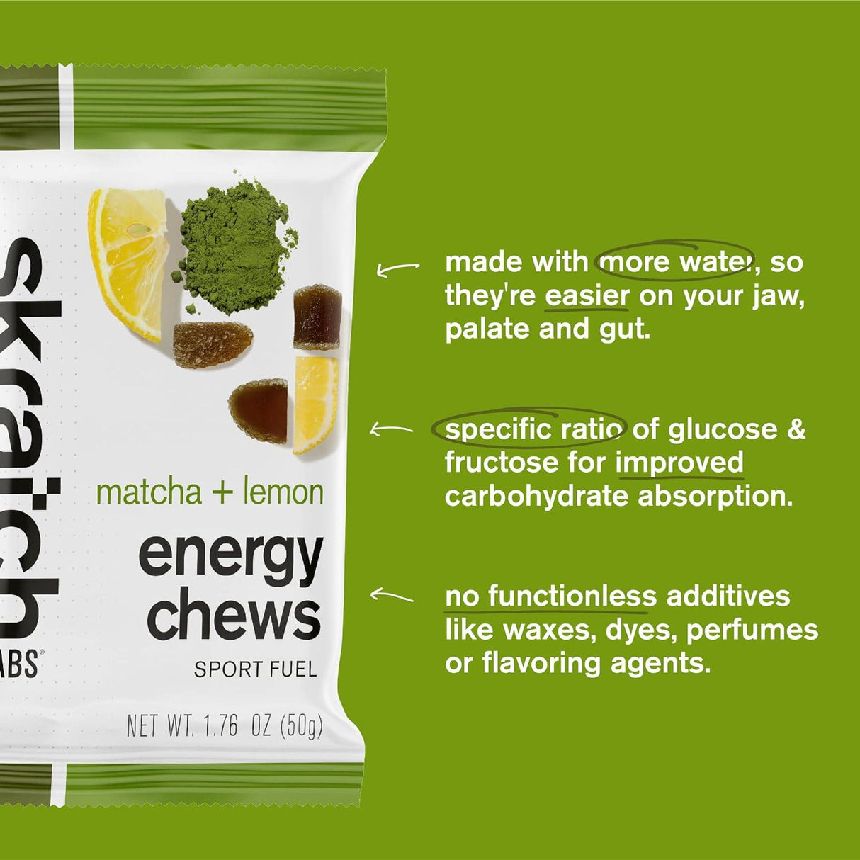 Skratch Labs Matcha + Lemon Energy Chews - Fitness New Zealand