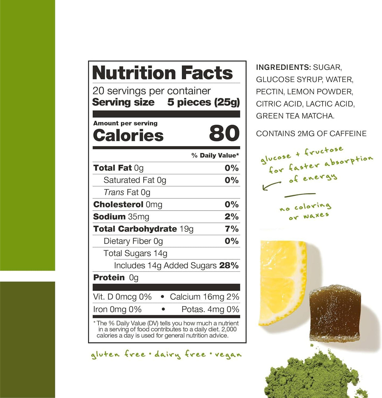 Skratch Labs Matcha + Lemon Energy Chews - Fitness New Zealand