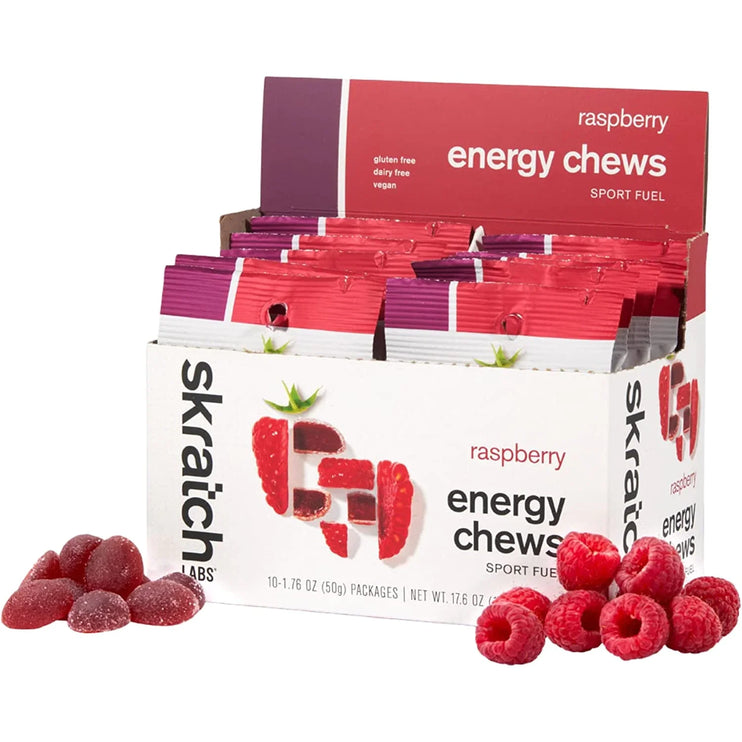 SKRATCH LABS Raspberry ENERGY CHEWS, 10-PACK