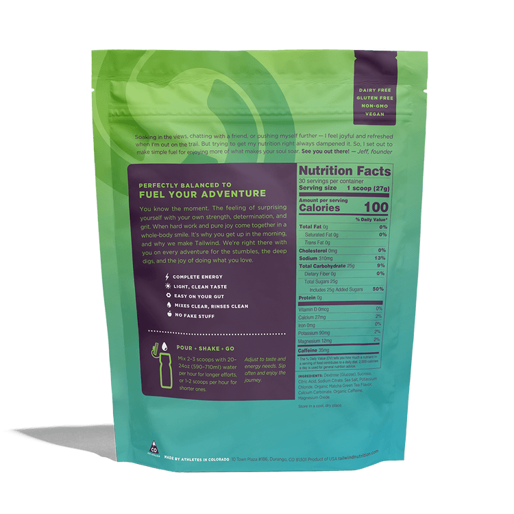 Tailwind Nutrition - Matcha - Caffeinated - 30 Serve - Fitness New Zealand